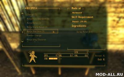 Скачать бесплатно мод Оружие ниндзя для Fallout: New Vegas